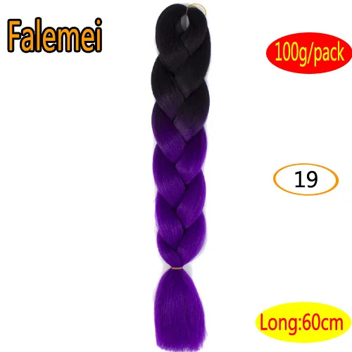 P4/30 FALEMEI 100 г/упак. 24 дюйма, вязанные косички, волосы, Омбре, два тона, цветные, огромные косички, волосы, синтетические волосы для кукол, вязанные волосы - Цвет: P4/30