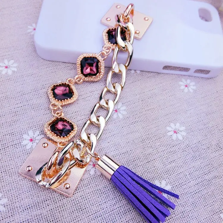 Bling Блеск цепи браслет с кисточками Горячая корейский DIY браслет, Аксессуары для мобильных телефонов samsung iPhone sony Xiaomi huawei - Цвет: G