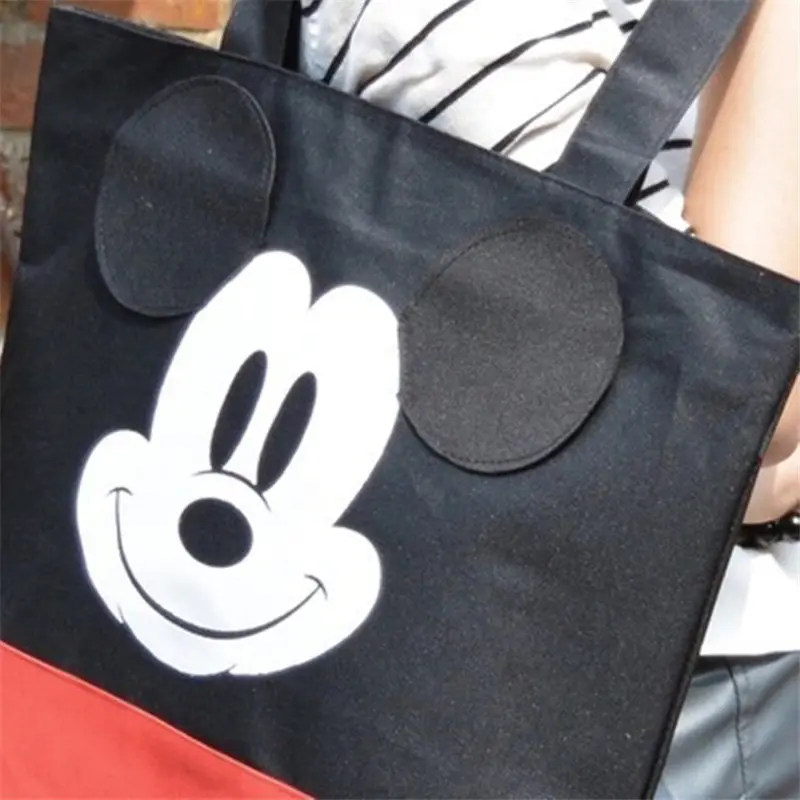 Disney cartoon Mickey mouse Женская Холщовая Сумка через плечо вместительная портативная