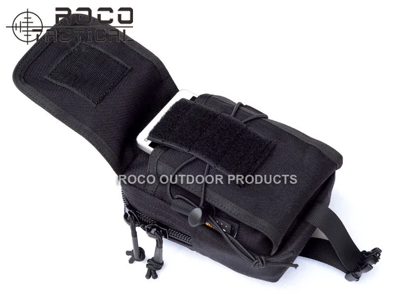 ROCOTACTICAL M1 Molle Тактические поясные сумки многофункциональные армейские компактные поясные сумки 5," Molle телефонные сумки Cordura нейлоновые черные/коричневые