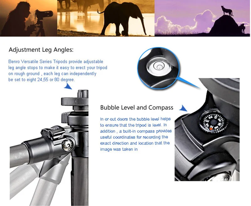 Универсальный штатив-Трипод из углеродного волокна для Canon Nikon Sony Mini Camera 3 Section BENRO