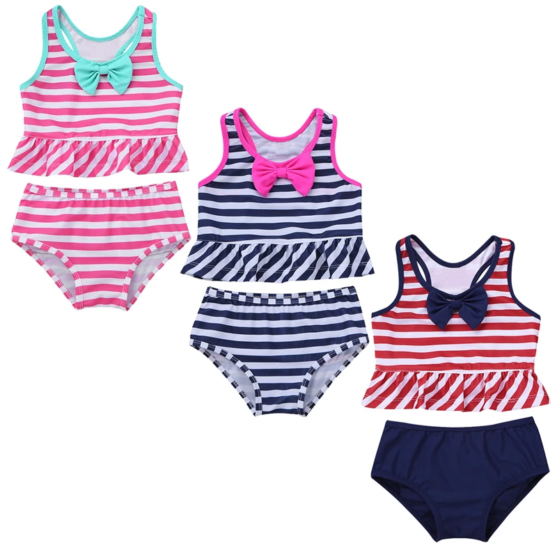 Комплект купальных костюмов из 2 предметов для девочек танкини комплект бикини в