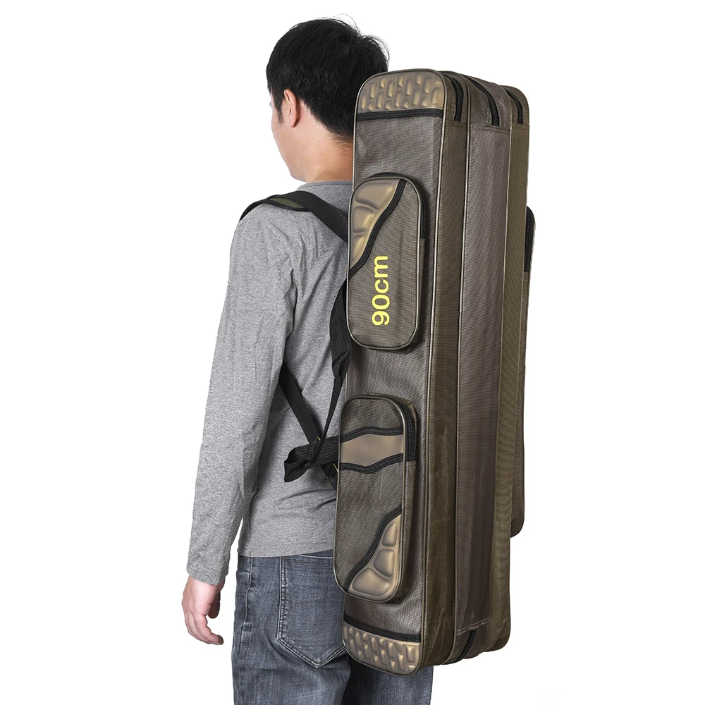 

Fishing Bag 80cm/90cm 3 Layer Fishing Rod Bag Fishing Pole Tool Storage Bag Fishing Gear Tackle Bag Case Travel Carry Case Pesca
