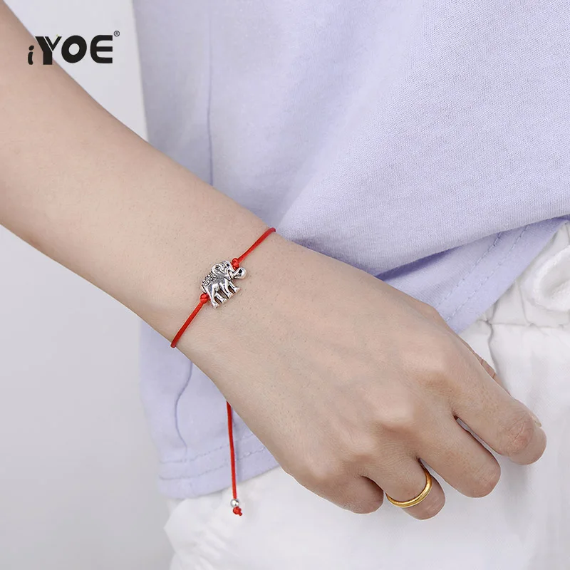 IYOE Wish Card Family браслеты со слоном браслет винтажные красные веревки с животными для