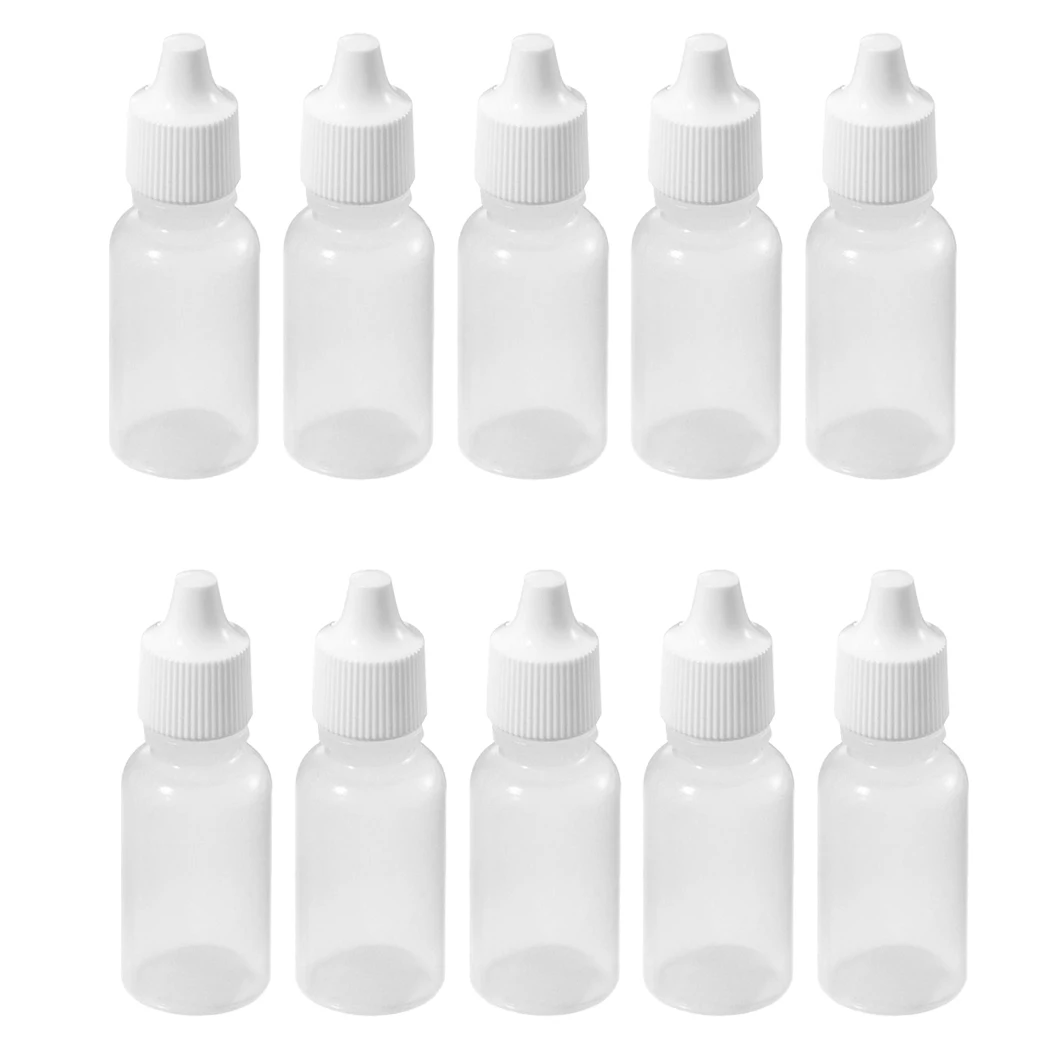 

10Pcs 10 ML 1/3 OZ Plastic Childproof Dropper Bottles Oil Lotion Refillable Bottle