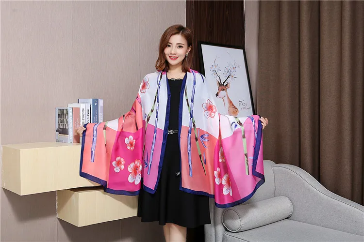 Женский шарф-бандана роскошный бренд 2018 модные женские теплые шелковые шарфы на