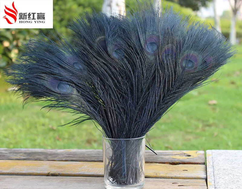 

50 pcs /lot peacock feather 25-30 cm lomg wedding decoration 10 colours High quality feather