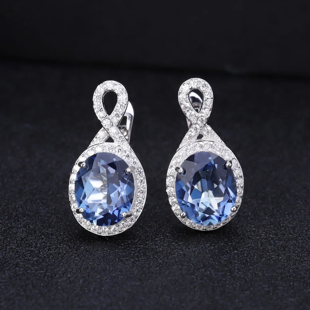 GEM'S BALLET 6.63Ct натуральный иолит синий мистик кварц ювелирные украшения 925 пробы серебро Винтаж Серьги гвоздики для женщин Свадебные