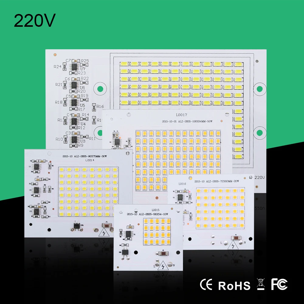 Светодиодная SMD лампочка Epistar COB с чипом умная лампа IC 10 Вт 20 30 50 прожектор
