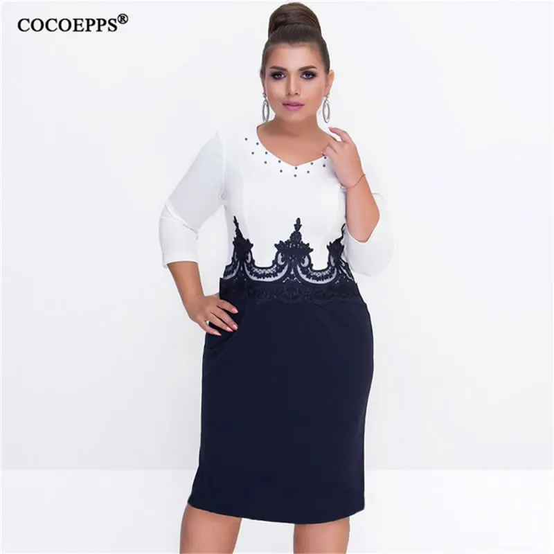 Женское кружевное платье для офиса 5xl 6xl размера плюс элегантные вечерние платья