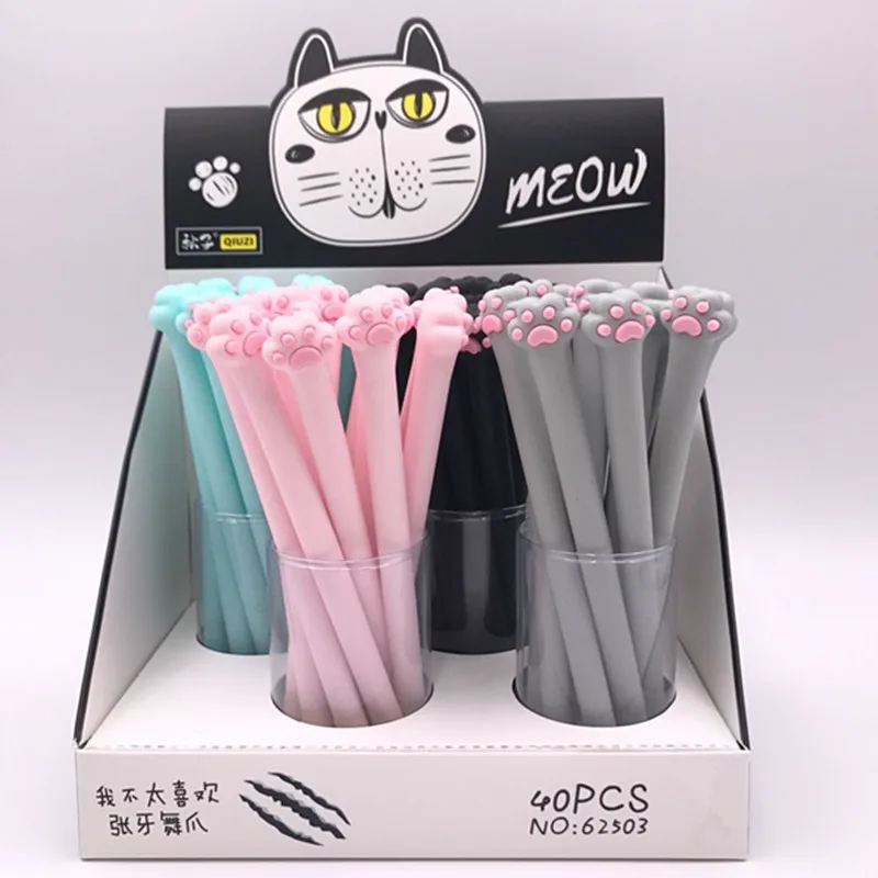 Милые коготь кошки гель черные чернила для ручки Kawaii школьные принадлежности