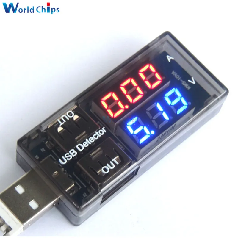 Двойной USB зарядный детектор напряжения тестер батареи Вольтметр Амперметр