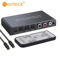 neoteck 3 optical spdif toslink one coaxial switcher dac digital to analog audio converter with ir remote support volume control