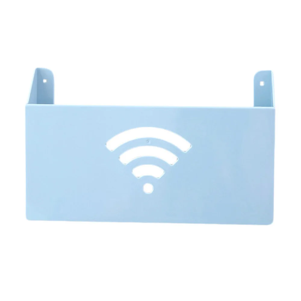 Синий Креативный практичный домашний маленький размер настенный WiFi роутер ящики полки для хранения пластиковая коробка Wifi коробка для хранения Органайзер - Цвет: Синий