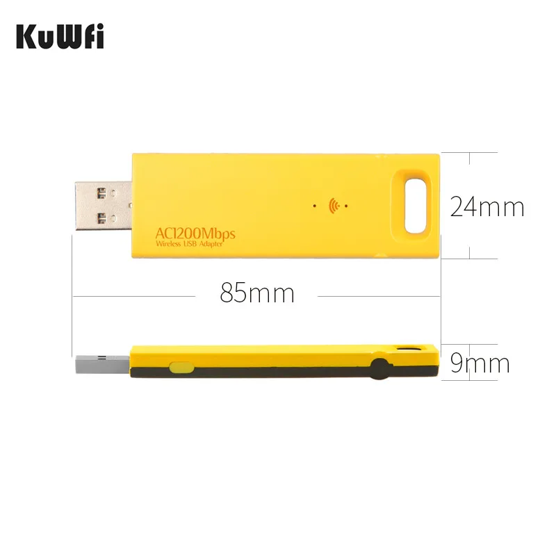 KuWFi мини USB Wifi адаптер 1200 мбит/с двухдиапазонный беспроводной 802.11ac антенна