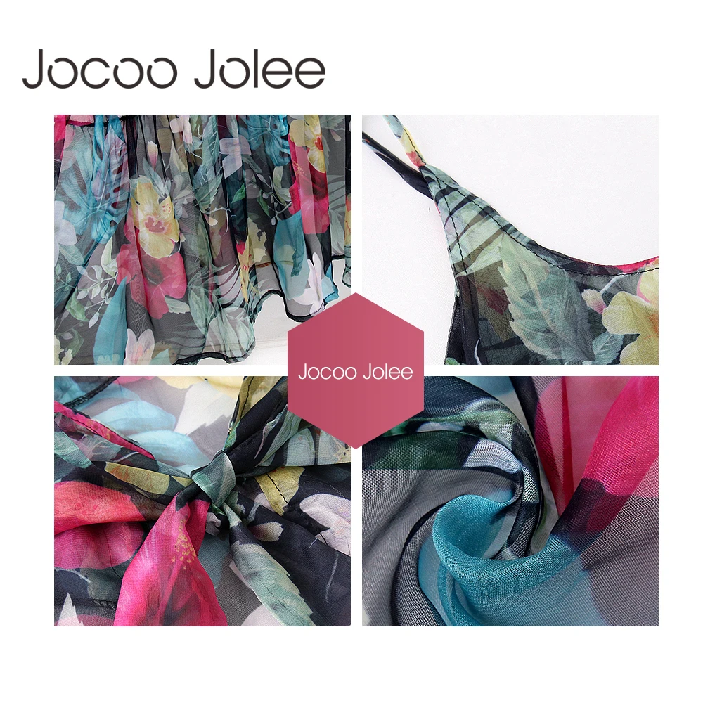 Платье Jocoo Jolee женское с цветочным принтом пикантное Модное Длинное пляжное