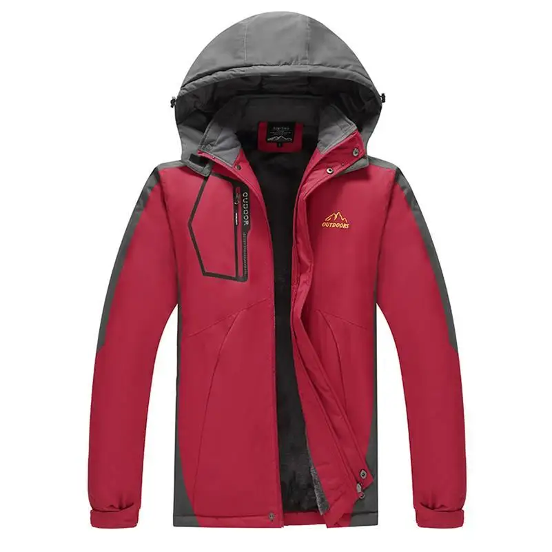 Новинка, 12XL, 10XL, 9XL, 8XL, мужская зимняя куртка, пальто, качественная, с хлопковой подкладкой, ветрозащитная, толстая, теплая, мягкая, брендовая одежда, с капюшоном, мужские парки - Цвет: red