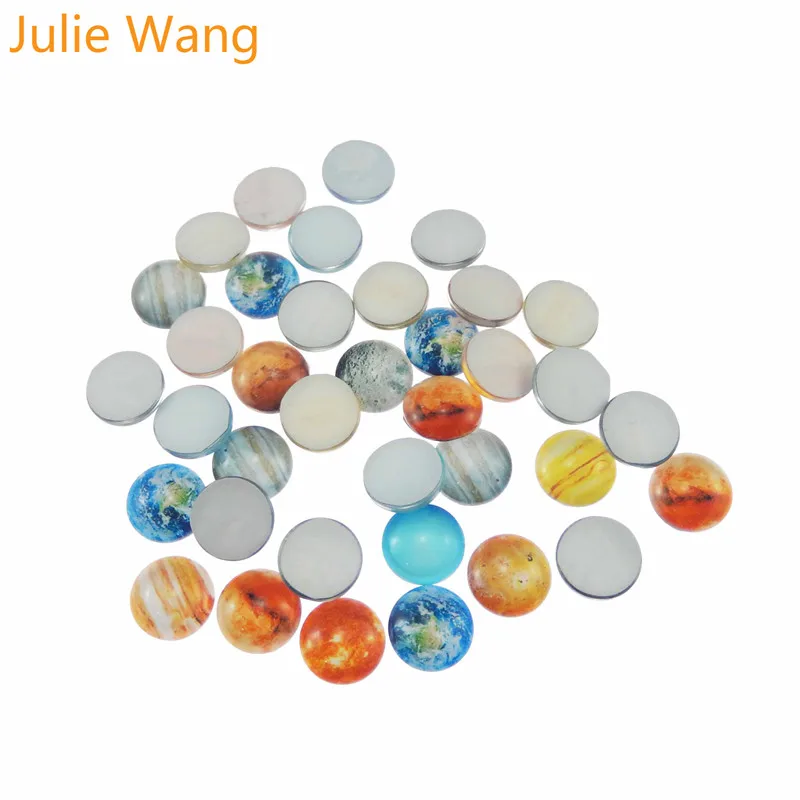 Julie Wang 1 упаковка 8 30 mmRound стекло Смешанная галактика Планета Земля Марс венерина