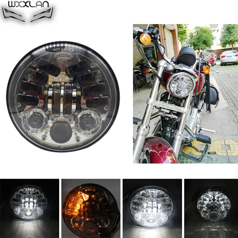 Wxxlan аксессуары для мотоциклов 5 75 &quotсветодиодные фары ведро Suzuki Intruder VS VL 700 750 1500