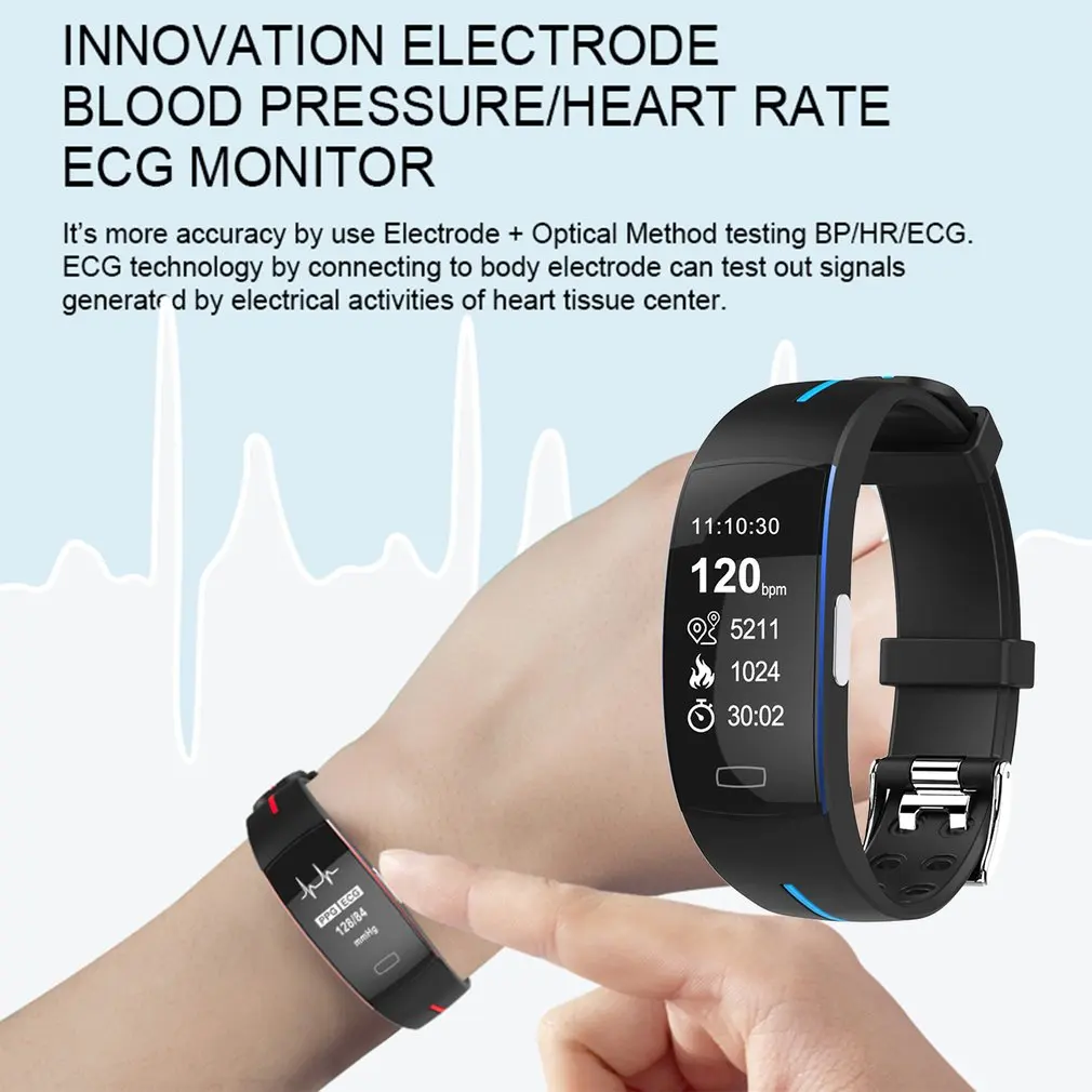 P3 Smart Band ЭКГ + PPG монитор крови Давление часы реального времени сердечного ритма