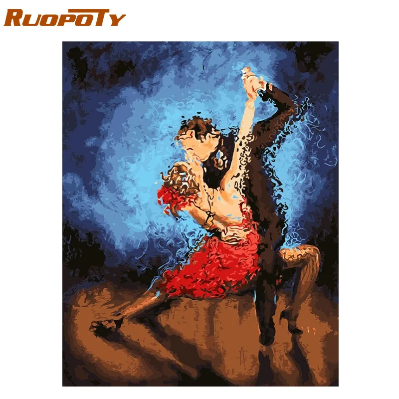 1900 RUOPOTY Рамка DIY Краска по номерам звезда картина по номерам Акриловая Краска на холсте Ручная Краска ed для украшения гостиной искусство - Цвет: 1900