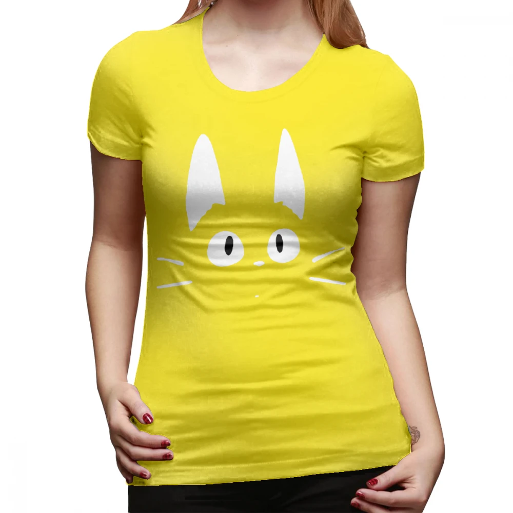 Япония кошка футболка Jiji Kiki S Сервис Футболка короткий рукав белая женская футболка уличная одежда с круглым вырезом Женская футболка - Цвет: Цвет: желтый