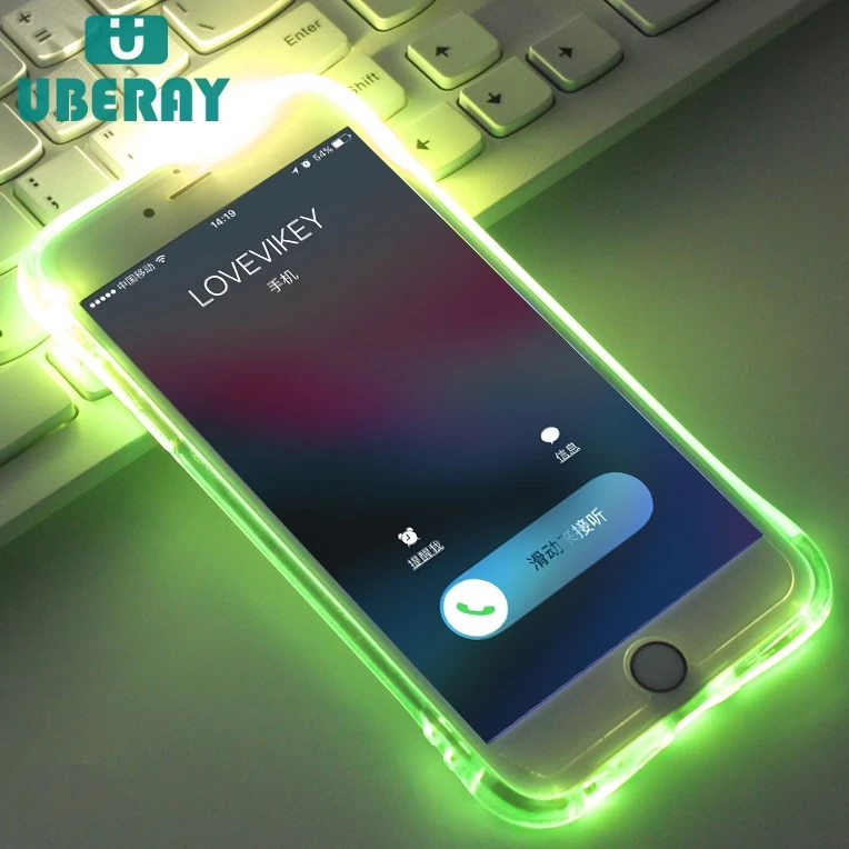 Светящийся чехол TUMI.OvO для iPhone 5 8/X/XS/XR/Plus/Max светится от вспышки телефона при