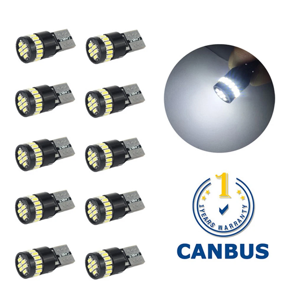 T10 W5W Светодиодный лампочки Canbus для очистки автомобиля Автомобильные стояночные
