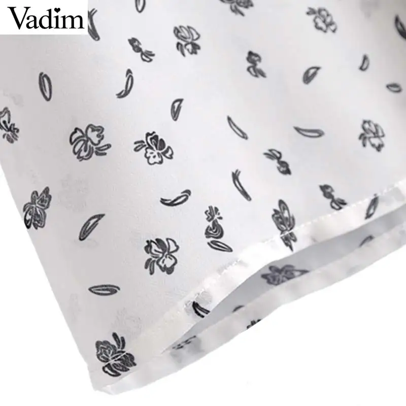 Vadim женские шифоновые блузки с цветочным принтом и рюшами милые кружевные