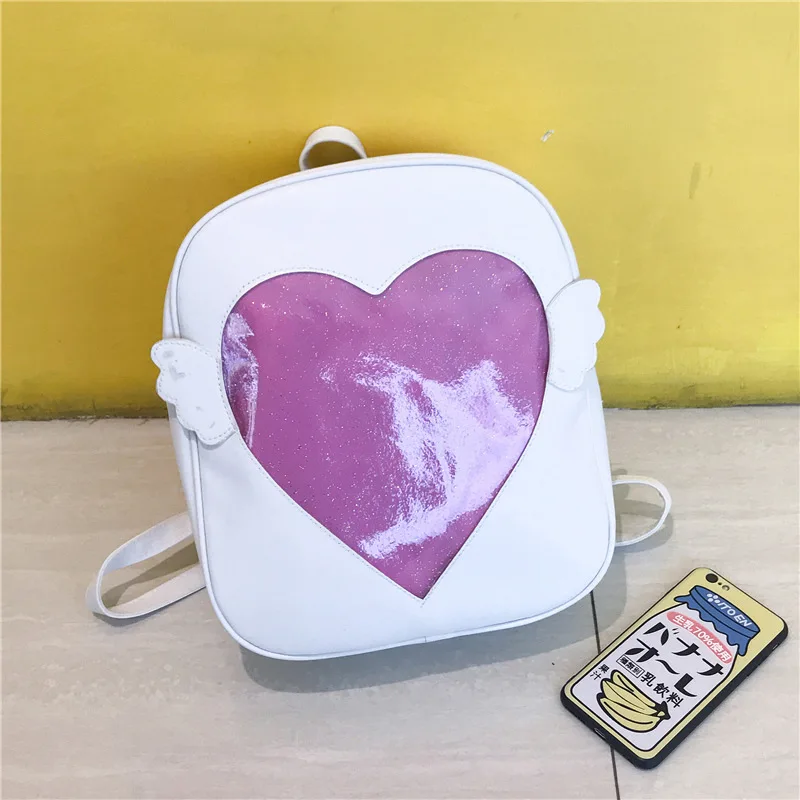 MSMO 'Ita bag' блестящий прозрачный рюкзак с откидной крылышкой в японском стиле