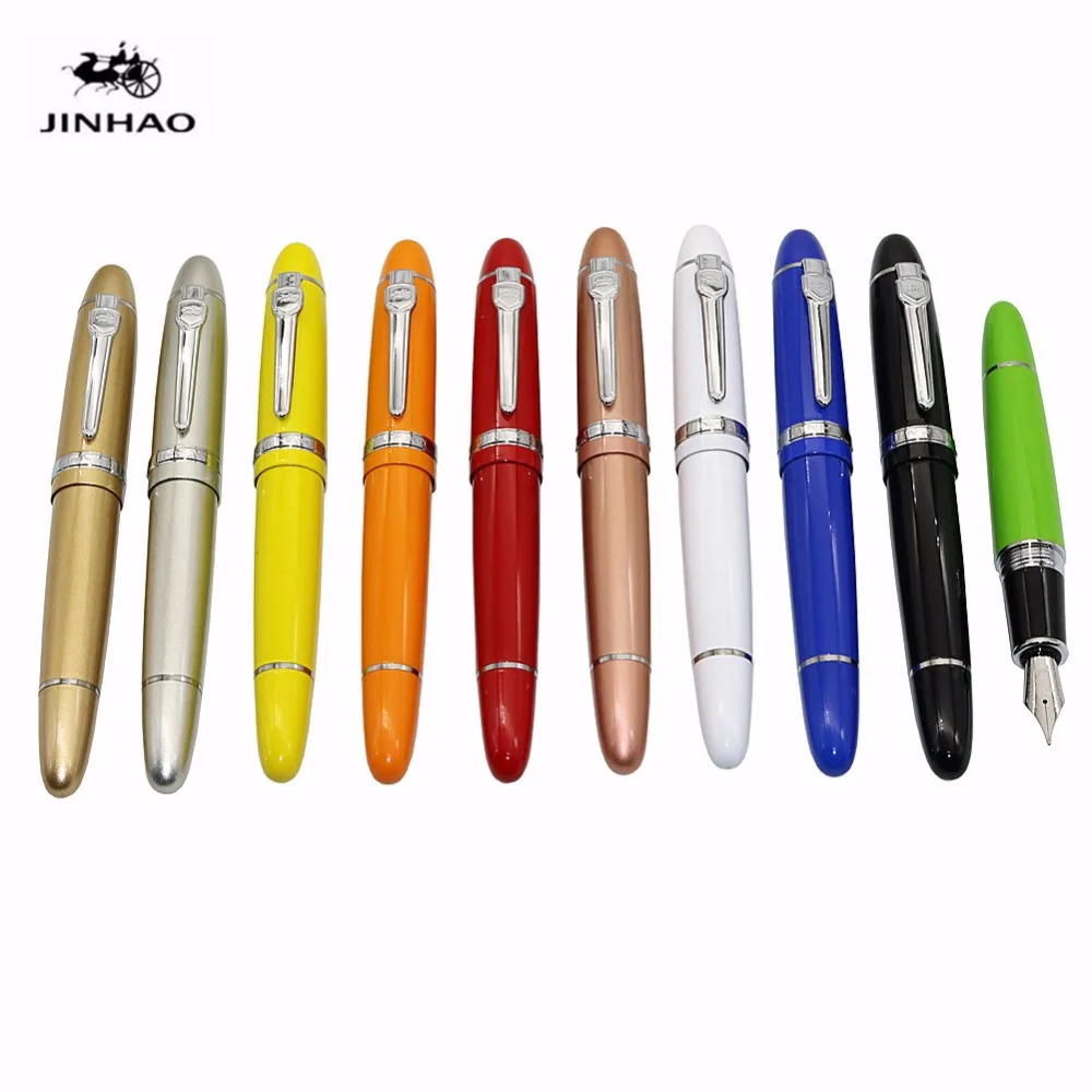 Jinhao 500 пишущий иридиевая ручка черный серебряный красный и зеленый ледяной Золотой орел авторучка наконечник 0,5 мм для 6 цветов