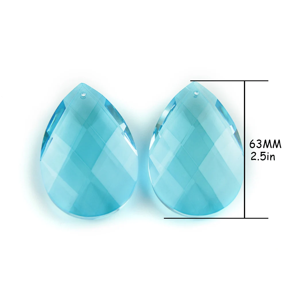 

10pcs/lot 63mm Crystal Glass Drops Chandelier Pendant Light Lamp Part Hanging Prisms DIY Accessories Crystal Pendant Parts