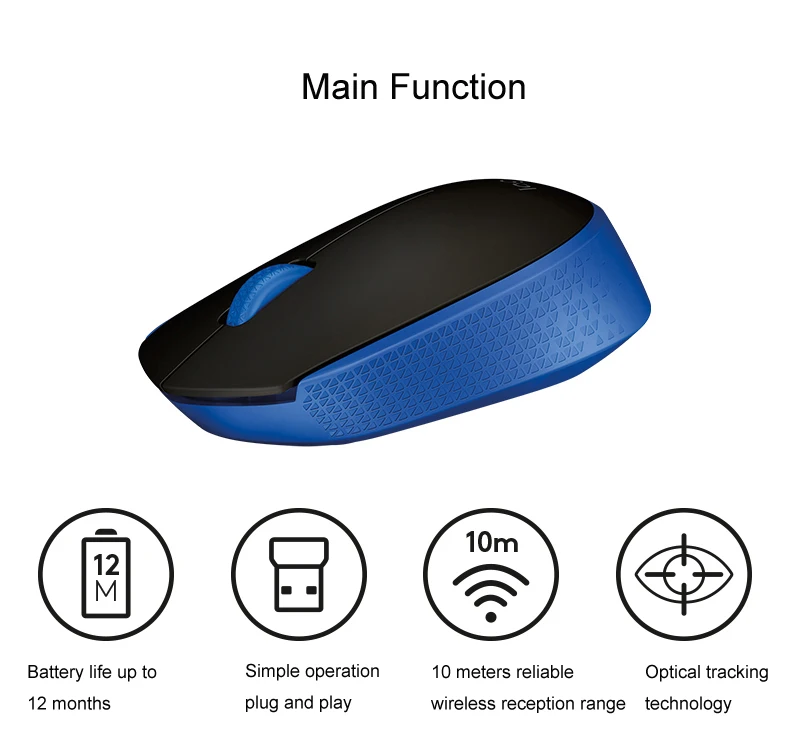 Беспроводная мини-мышь logitech M171 2,4 ГГц с нано-приемником 1000 dpi