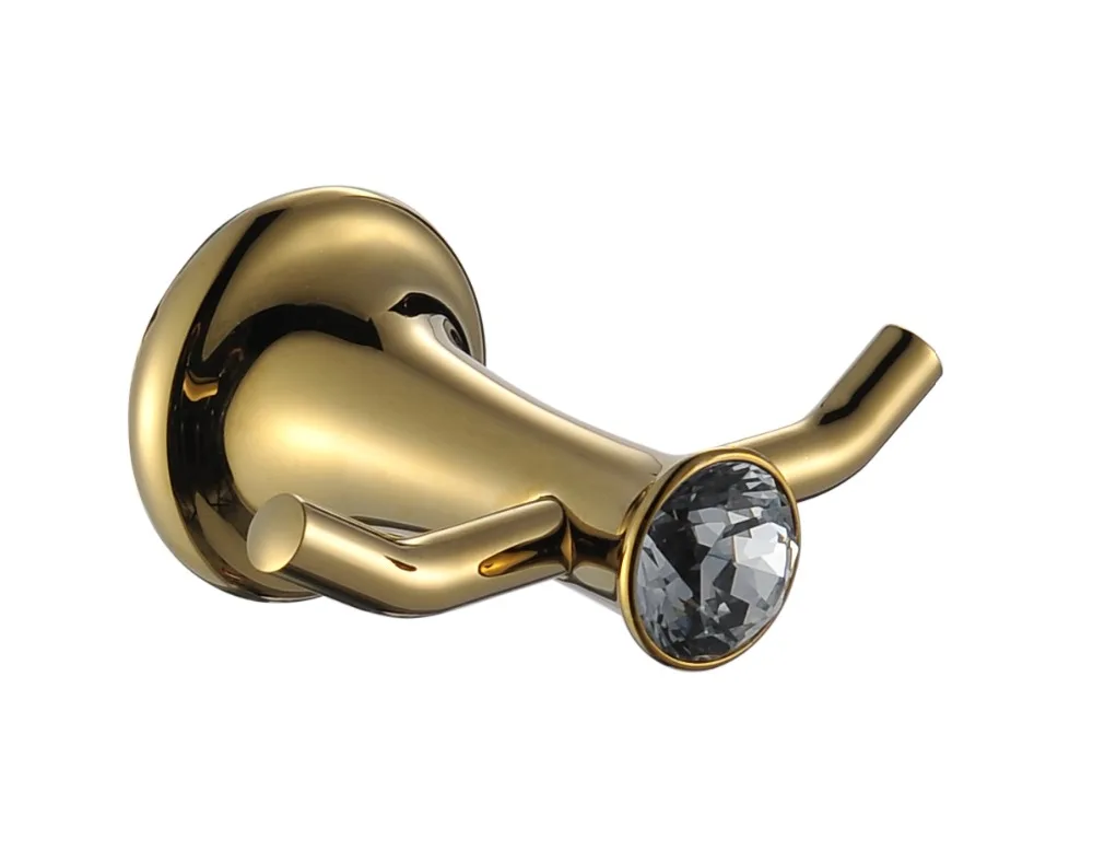 Бесплатная доставка маленький кристалл и латунь золотой крючок для халата