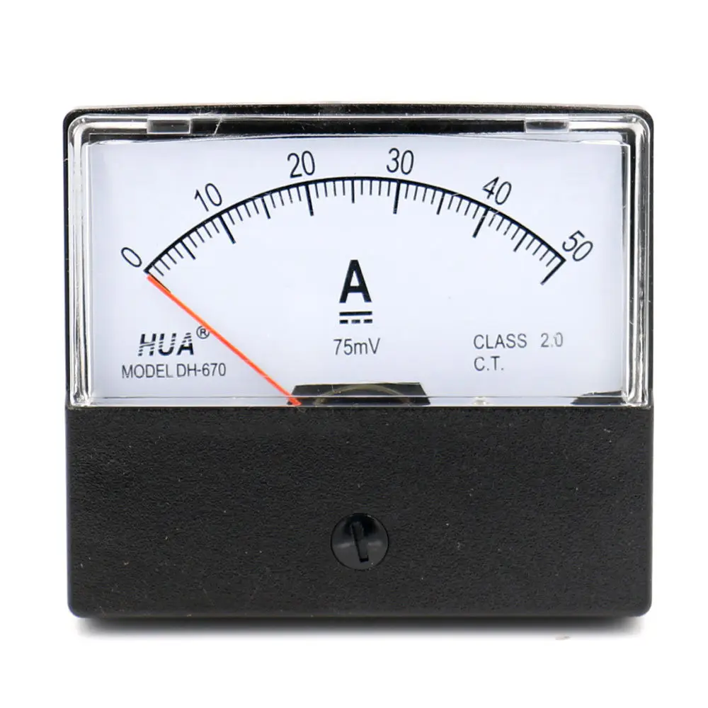 

CQ-670 DC Analog Panel Meter Ammeter Gauge DH-670 1A 2A 3A 5A 10A 15A 20A 30A 50A 75A