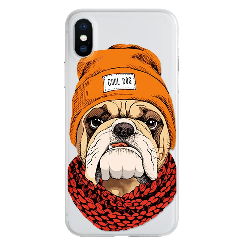 goumaozi Матовый белый чехол для iPhone 11 Pro Max для iPhone XS Max X XR чехол с мультипликационным бульдогом для iPhone 8 Plus 7 6 6S Plus 5 5S SE чехлы - Цвет: goumaozi