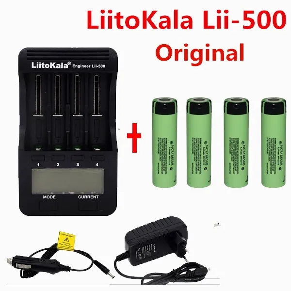 1 шт LiitoKala lii 500 LCD 3 7 V 18650 21700 зарядное устройство + 4 3400mAh NCR18650B литий ионные