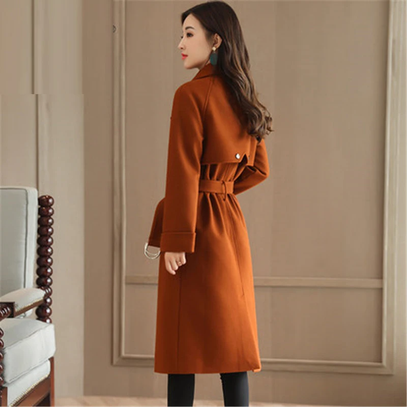 Женская осенне зимняя шерстяная куртка 2017 женское модное тонкое пальто