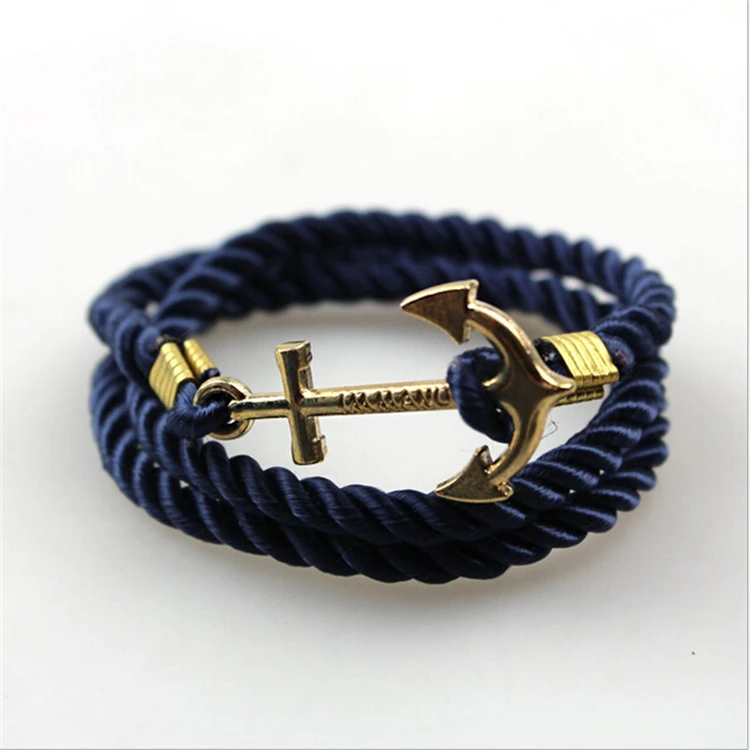 2015 New Arrival Fashion Jewelry Braided Rope Anchor Bracelet men For Women Bijoux Pulseras Mujer Pulseiras Best Friend Gift | Украшения и