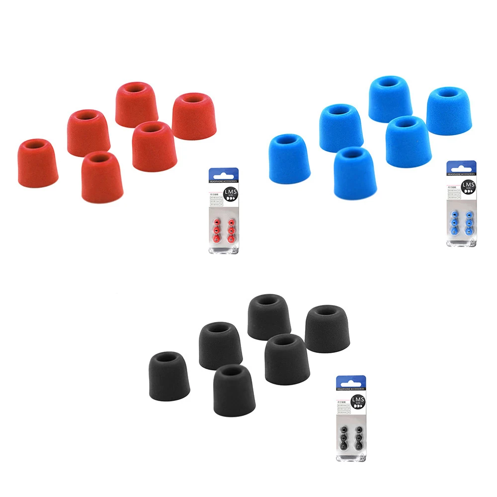 3 пары (6 шт.) шумоизолирующие насадки для ушей из пены с эффектом памяти 9 мм 11 12