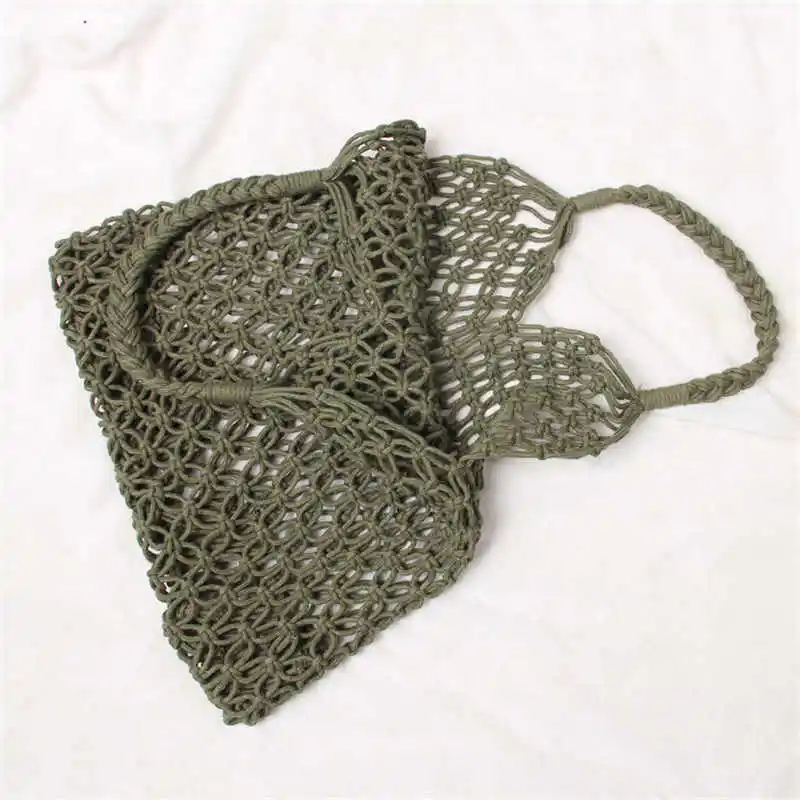 35x35 см модная популярная тканая сумка, сетчатая плетеная Сумка с пряжкой, сетчатая соломенная сумка без подкладки, Сетчатая Сумка через плечо - Цвет: green