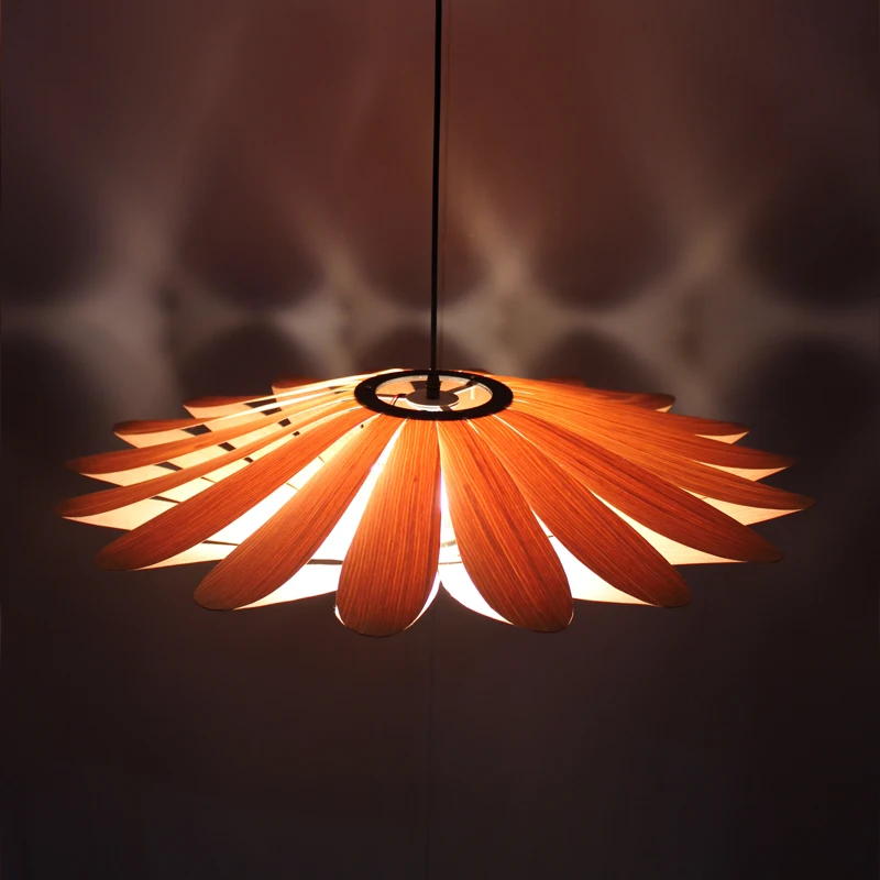 Bamboo wooden pendant lights Chinese restaurant LED lamp wood ceiling light Hotel flower Pendant lamps ZA | Освещение