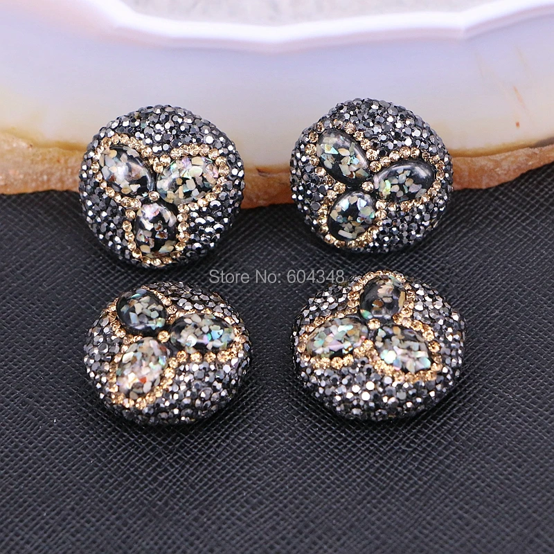 10 шт ZYZ184 9865 Радужный камень круглые бусины проложить Кристалл Rhinestone соединитель
