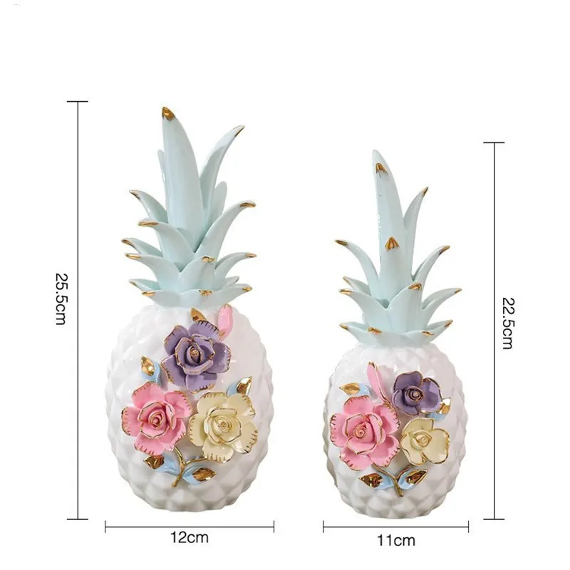 

Creative Modern Pineapple Ornaments Ceramic Fashion Decoration Figurine Home Decoration Crafts 3D Flower Ceramic Pineapple Craft