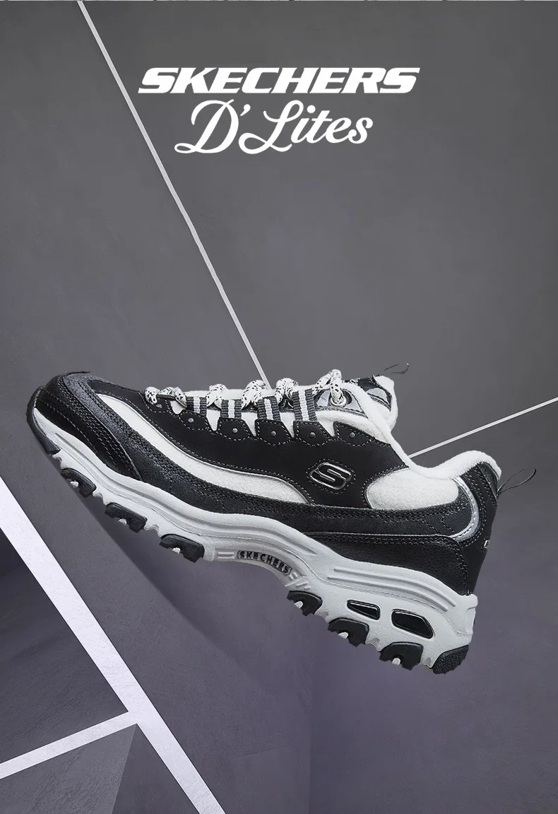 Skechers/женская повседневная обувь; сезон осень-зима; D'lites; модные кроссовки на танкетке; chaussures femme; 66666078-BKGY