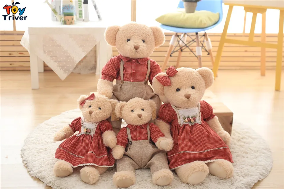 Качественный плюшевый медвежонок для пар игрушка в ретро стиле пасторальные