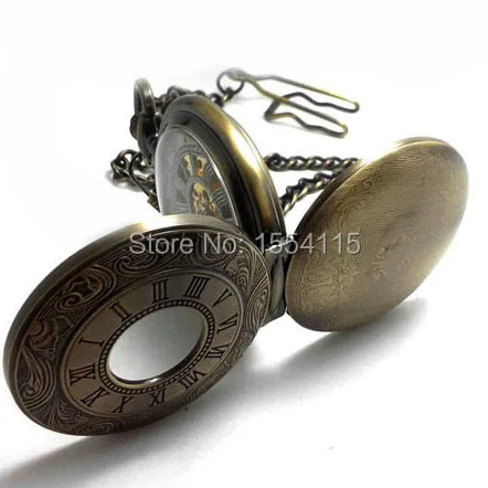 20 шт./лот DHL Бесплатная доставка Ретро бронзовые открытые Механические карманные