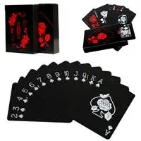 Rose black 24K золотые игральные карты, колода для игры в покер, Золотая фольга, набор для покера, пластиковые волшебные карты, водостойкие карты, волшебные - Цвет: Rose black