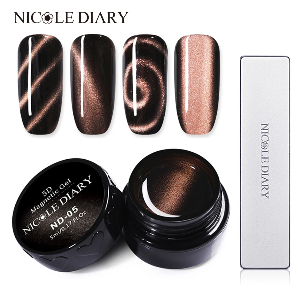 Магнитный Гель лак NICOLE DIARY 9D кошачий глаз УФ для ногтей магнитные Лаки хамелеоны