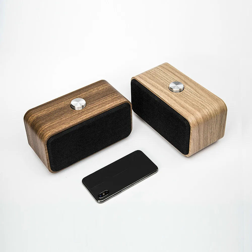 Портативный деревянный беспроводной Bluetooth динамик винтажный FM радио TF карта